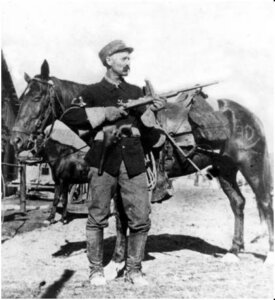 Samuel Loving in the uniform of the First Texas Cavalry Volunteers in 1898