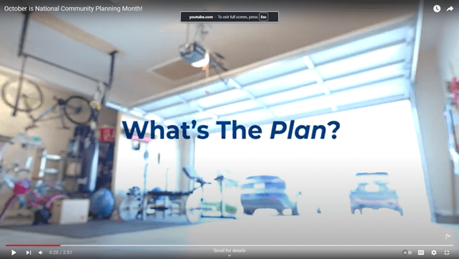 Still from video about city planning in Round Rock with text "What's The Plan?"